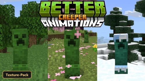 Better Creeper Animations (26+, 1.21) – MCPE/Bedrock Texture Pack