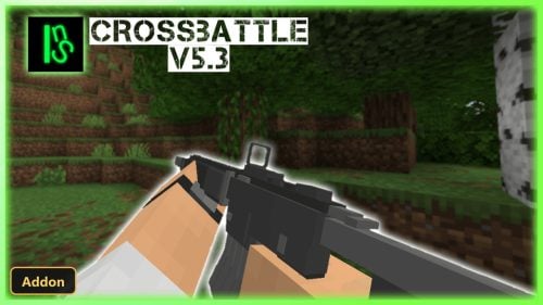 first-person view of a rifle with a scope in a forest