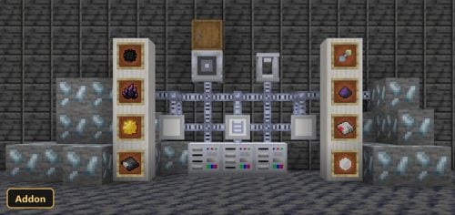 detailed industrial machinery with various ores and items displayed