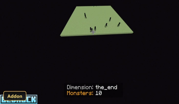 player observing Endermen on a small island in the End