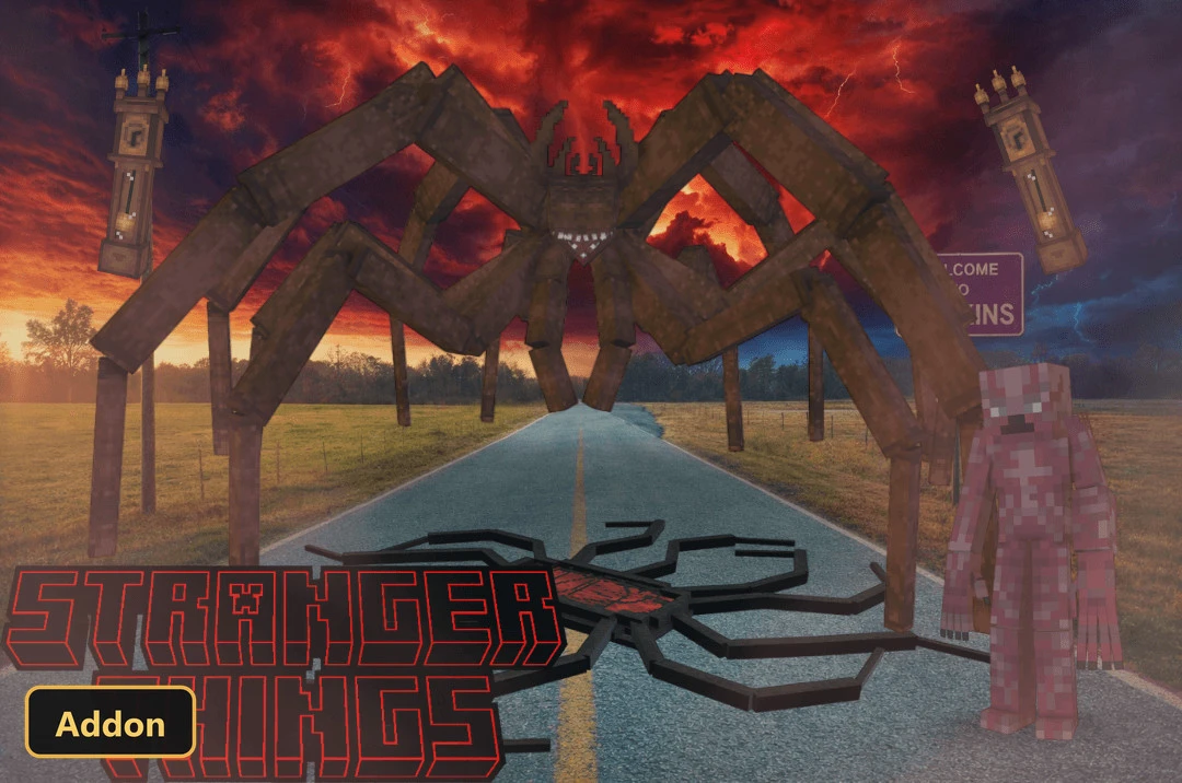 ADD-ON STRANGER THINGS (26+, 1.21) – MCPE/Bedrock Addon — screenshot 1
