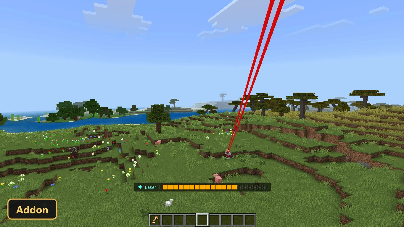 player character firing dual lasers