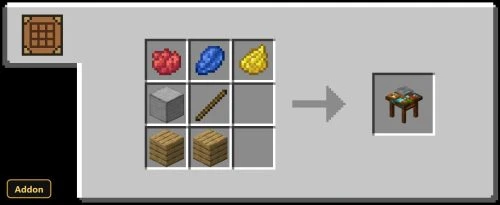 crafting recipe for a furniture crafting table