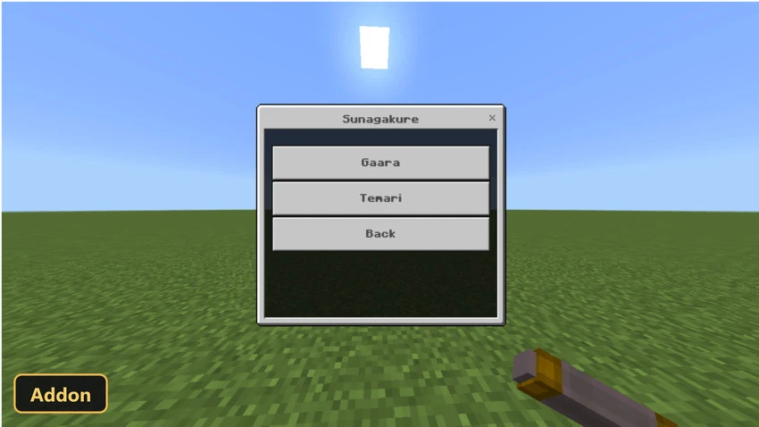 Sunagakure character selection menu with two characters