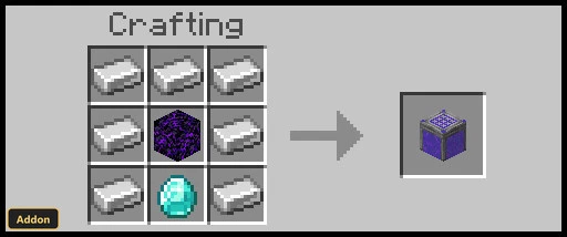 a purple and gray block in a cave
