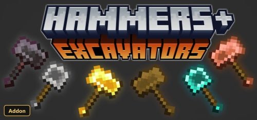 six different colored hammers with glowing effects on a dark background