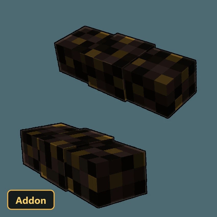 two pixelated brown and black worm-like mobs