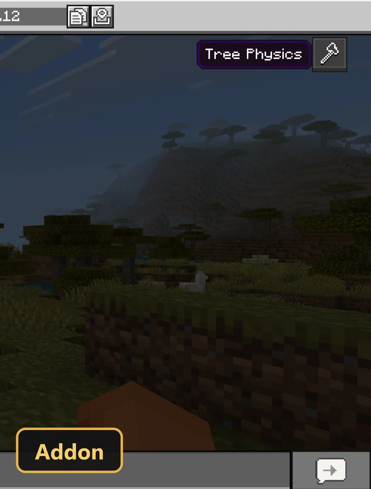 a button to open the Tree Physics configuration menu