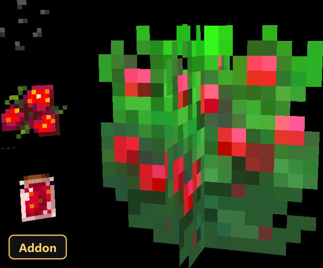 strawberry items and a strawberry bush
