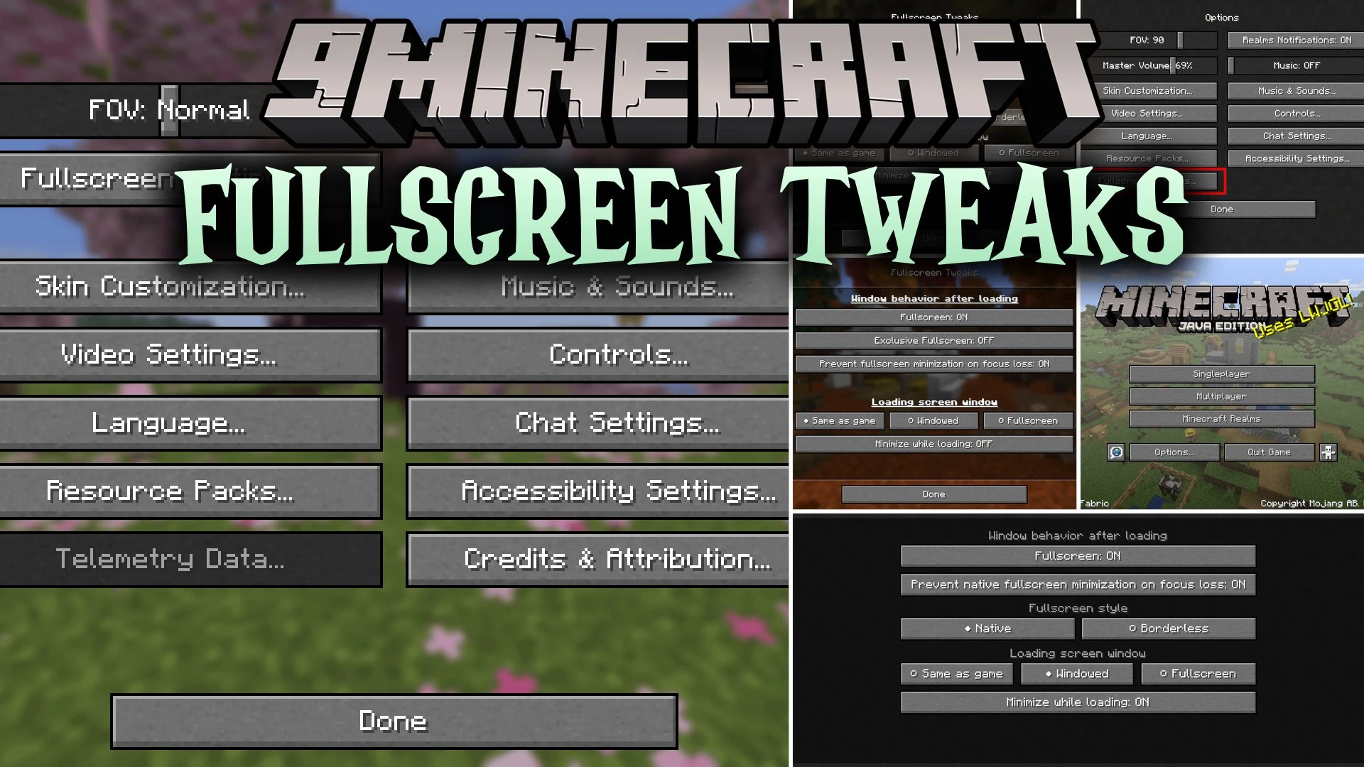 Fullscreen Tweaks Mod (26.3, 1.20.1) – Play Across Multiple Monitors