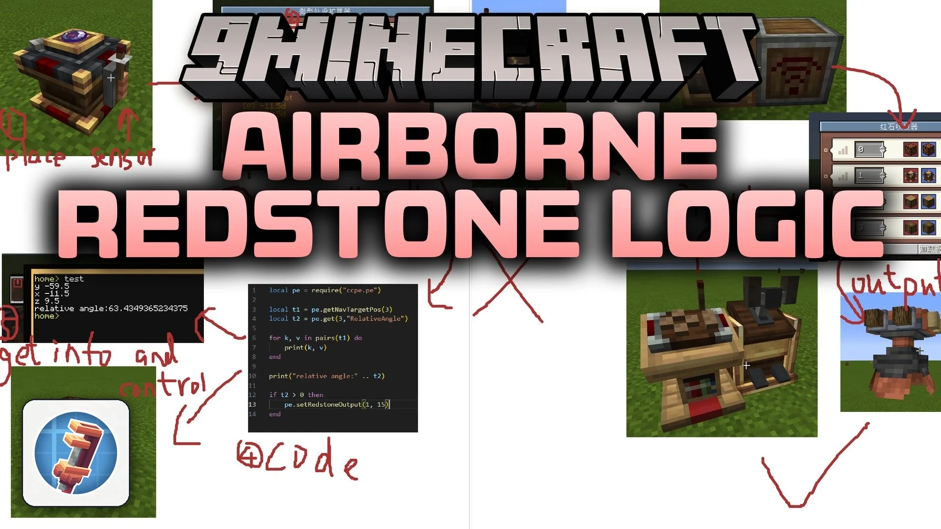 Airborne Redstone Logic Mod (1.21.1) – Pilot Aircraft Using Working Cockpit