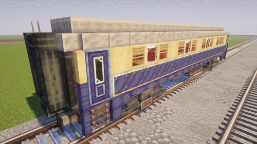 Royal Blue Passenger Coach Schematic (1.21.x) - Detailed Royal Blue Train Coach Blueprint