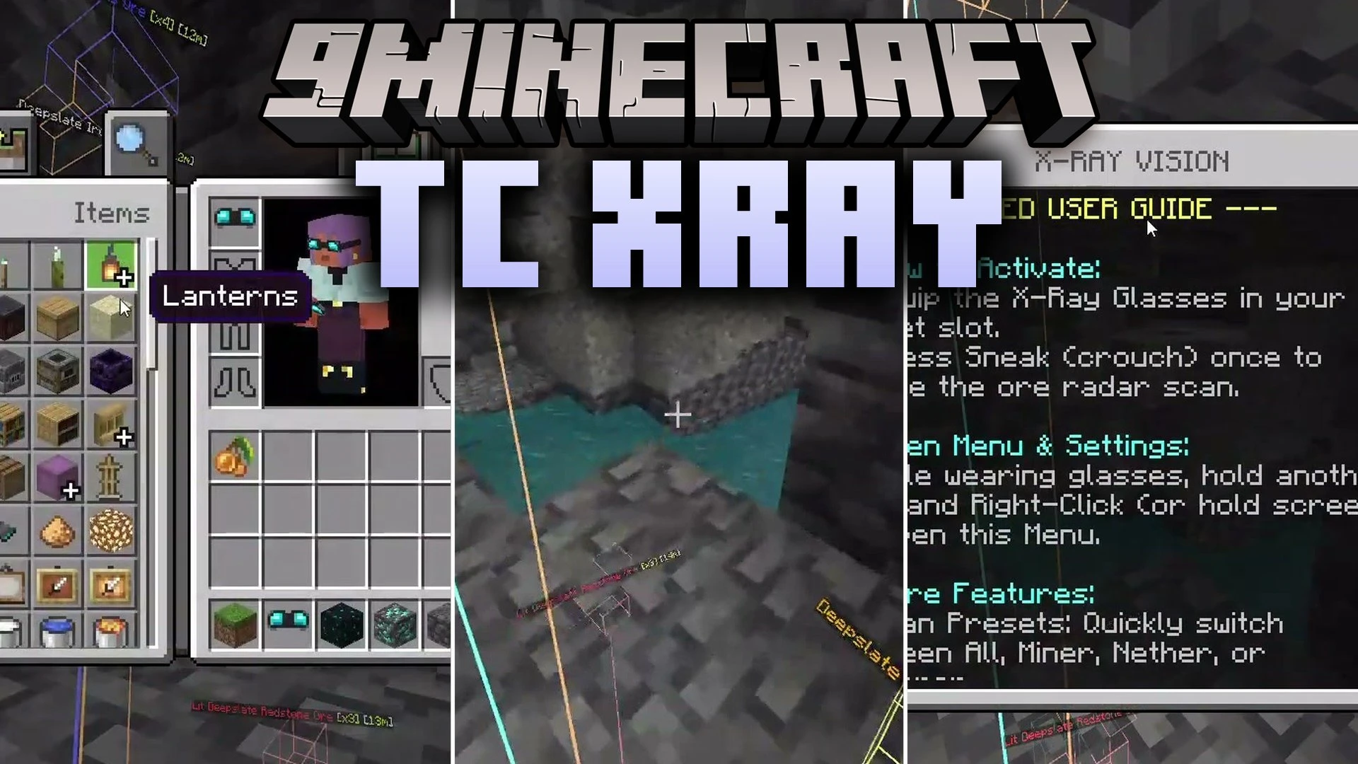 TC Xray Addon (26.x) – Highlight Ores and Entities with Laser Radar Tracking