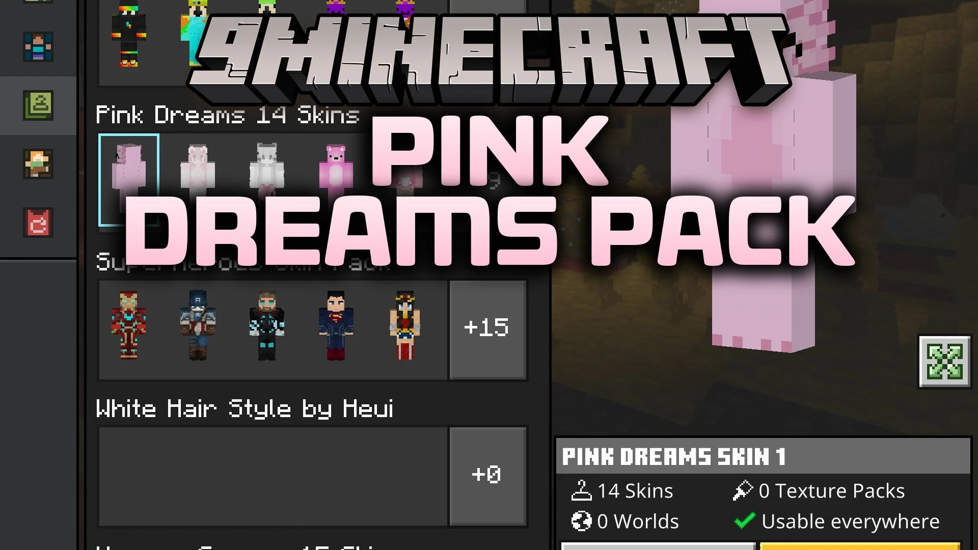 Pink Dreams Pack Skin Pack (26.x, 1.21) – Cute Pastel Outfits for Bedrock