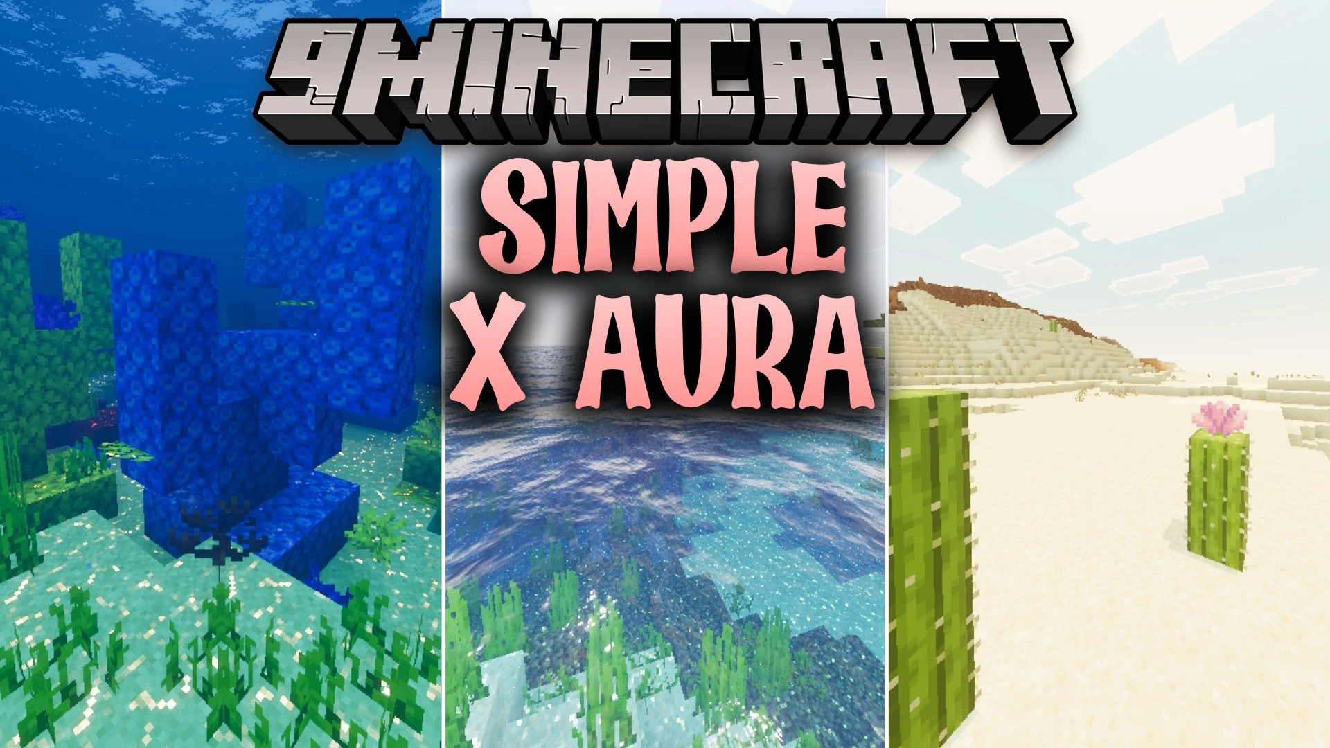 Simple X Aura Shader (26.x, 1.21) – Warm Sunset Lighting and Reflective Water