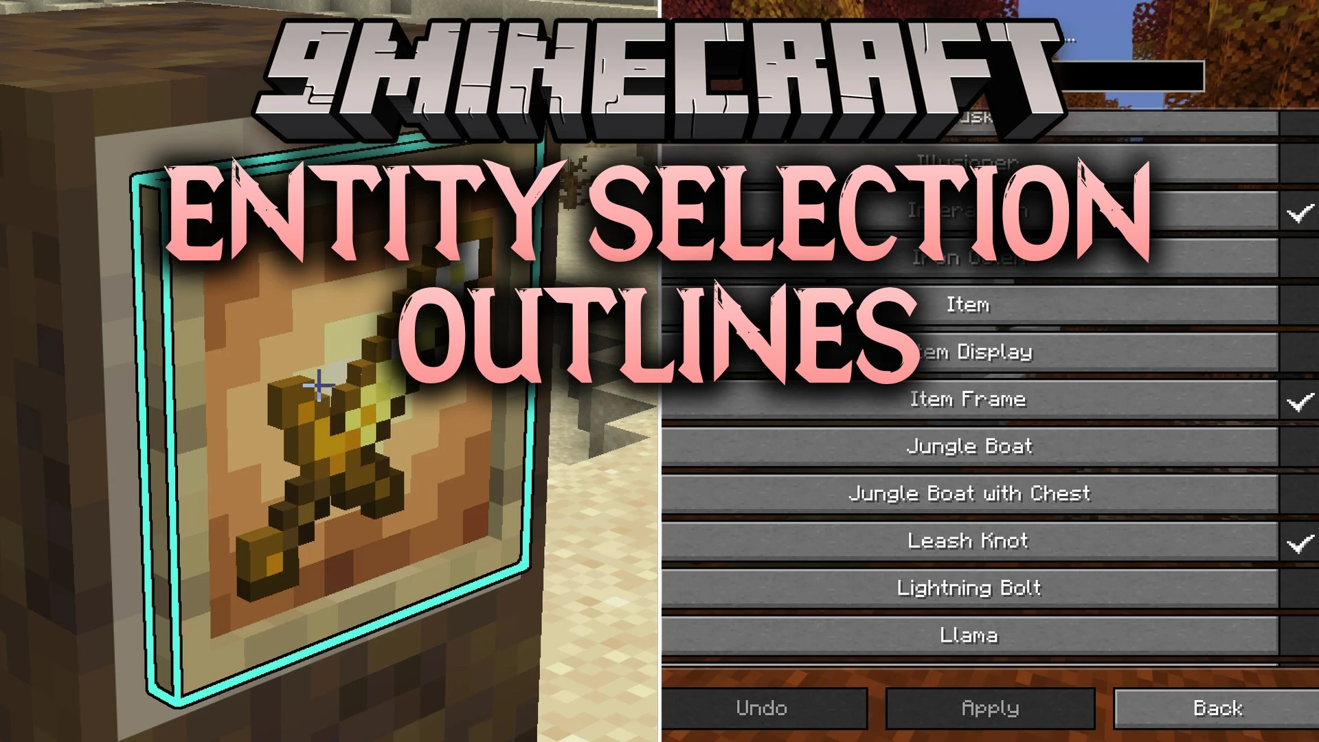 Entity Selection Outlines Mod (26.3, 26.1.2) – Never Misclick Item Frames