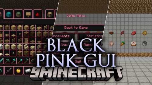 Black Pink GUI Resource Pack (26.2, 1.21.1) – Stylish Neon Menu Overhaul