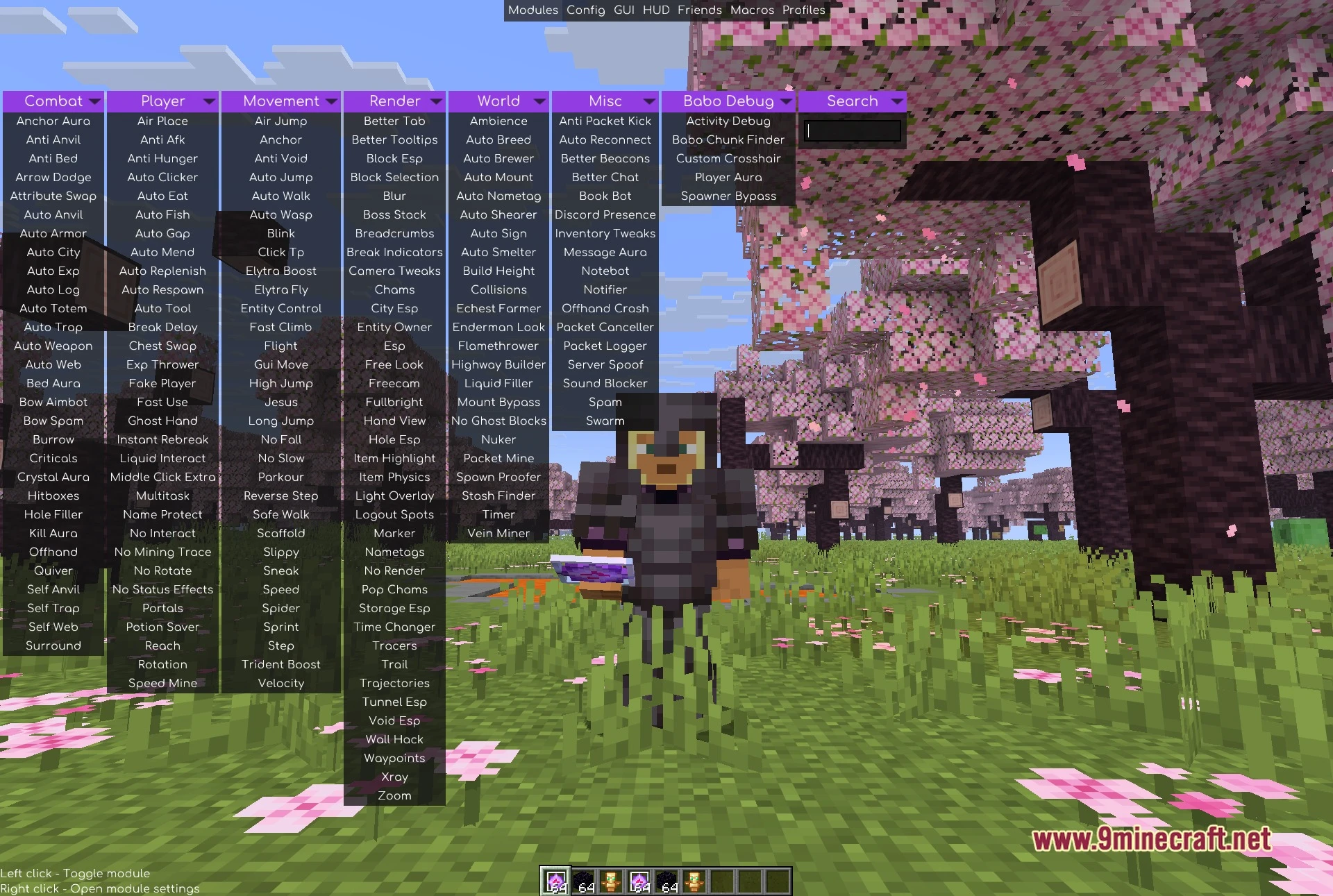 Babo Debug Client Mod (1.21.11) – Spot Hidden Bases on Anarchy Servers — screenshot 1