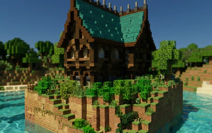 Medieval Hillside Manor Schematic (1.21.x) – Detailed Dark Timber Medieval Manor Schematic
