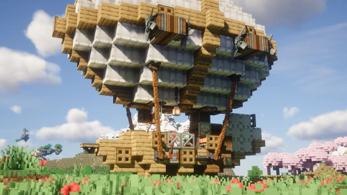 Fast Cheap and Compact Airship Schematic (1.21.x) – Simple and Fast Early Game Airship