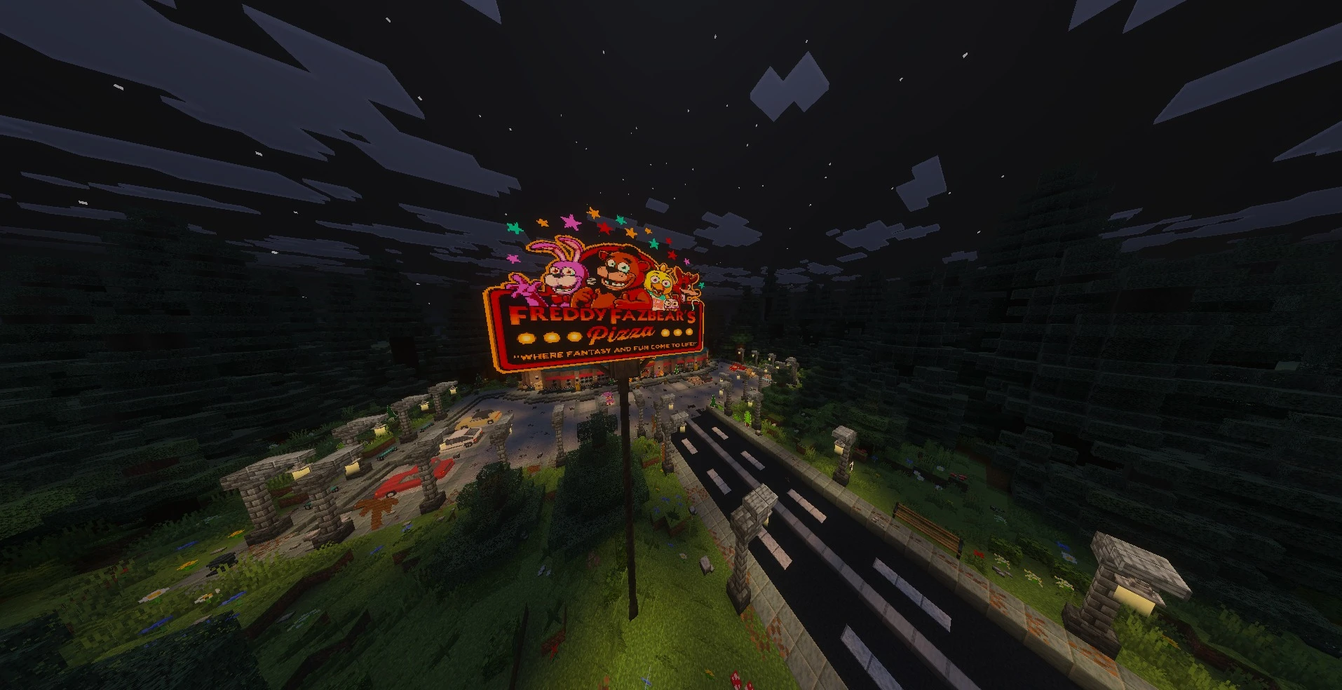 Street Fazbear Map (1.21) – Uncover Dark Secrets in an Eerie Animatronic Town — screenshot 2