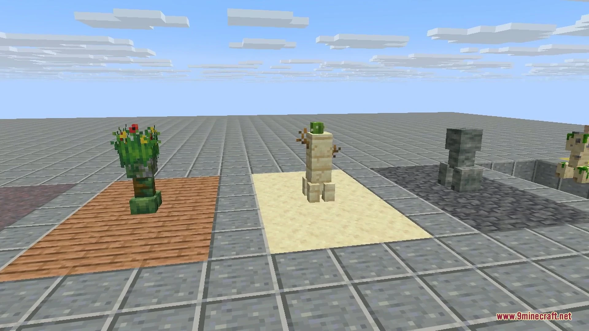 The inventory open on the creative spawn-egg menu, showing the many creeper spawn eggs the mod adds, with the Beach Creeper Spawn Egg tooltip highlighted