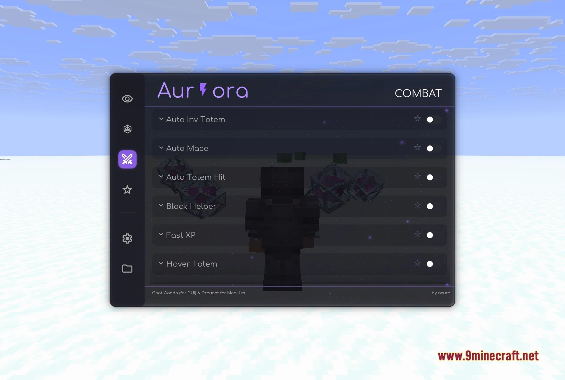 Aurora Client Mod (1.21.11) – Dominate Crystal PvP on Anarchy Servers — screenshot 1