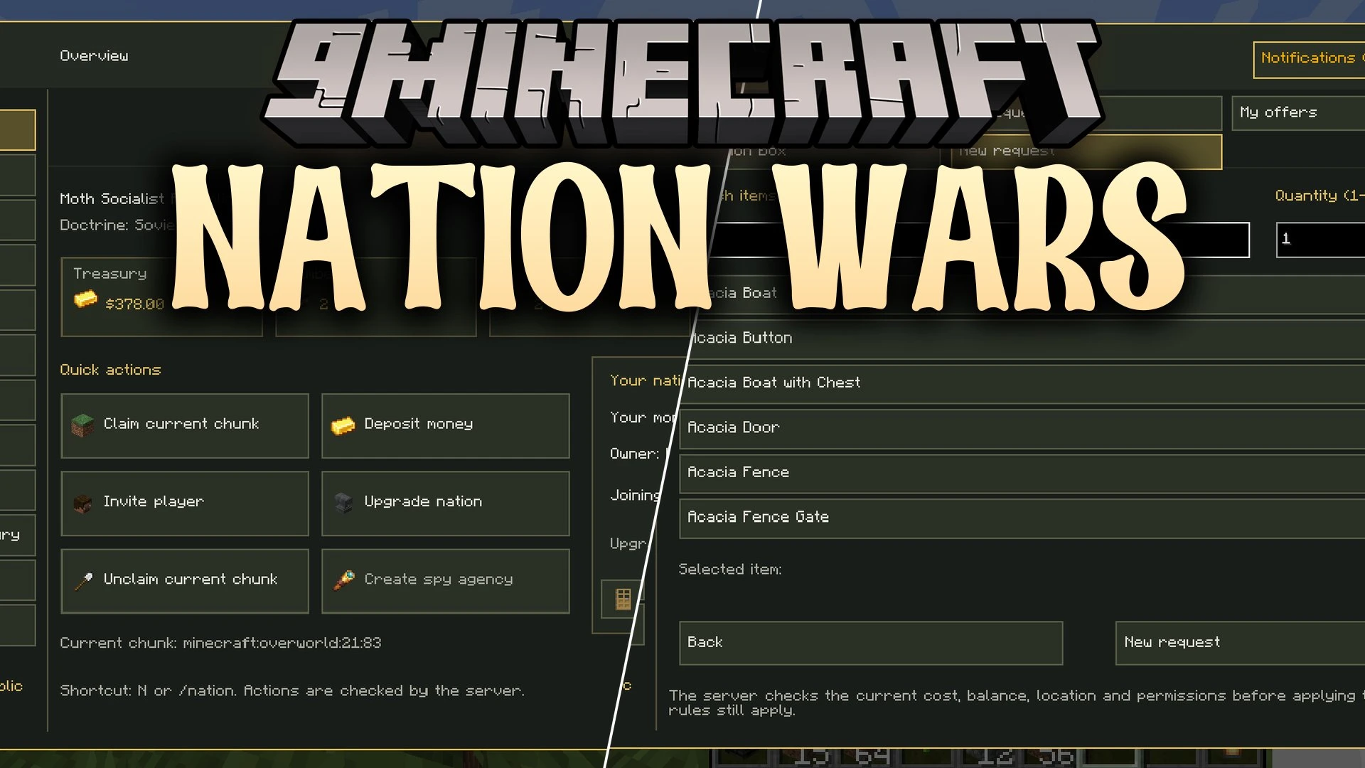 Nation Wars Mod (1.21.1) – Build Your Own Empire and Wage Server Wars