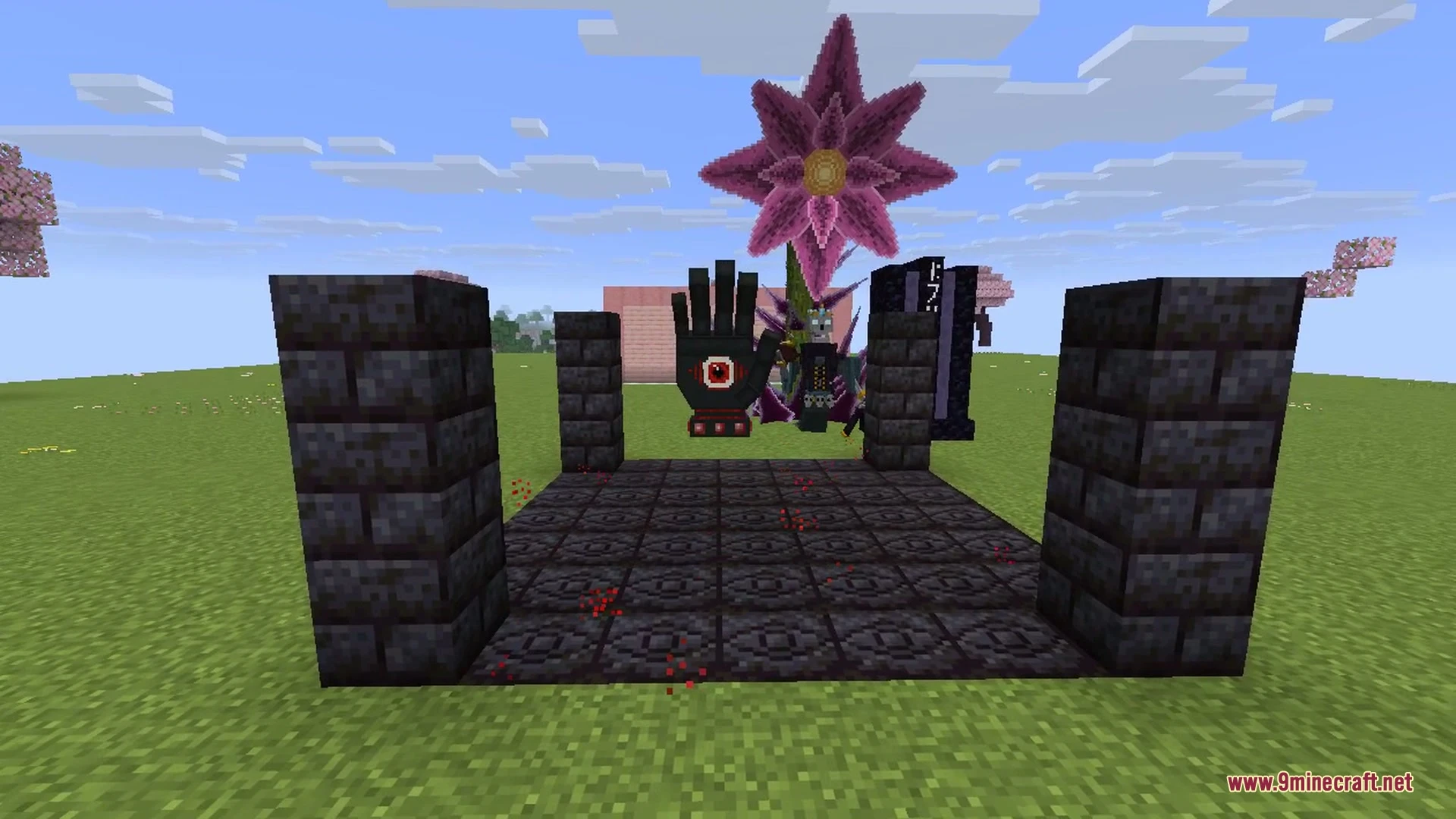 A massive purple thorned flower boss known as the Void Blossom looms