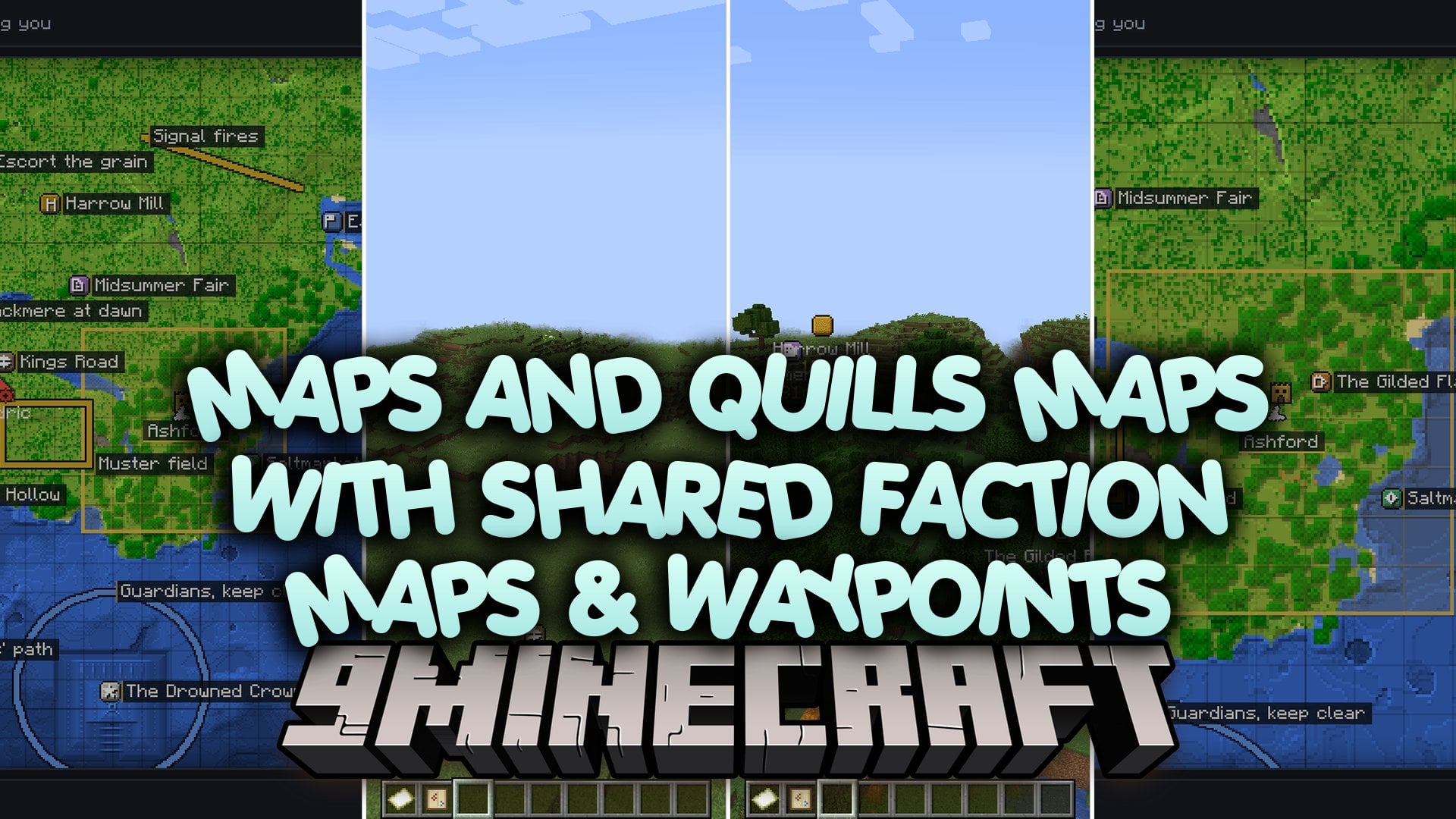 Maps and Quills Maps with Shared Faction Maps & Waypoints Mod (1.21.1)