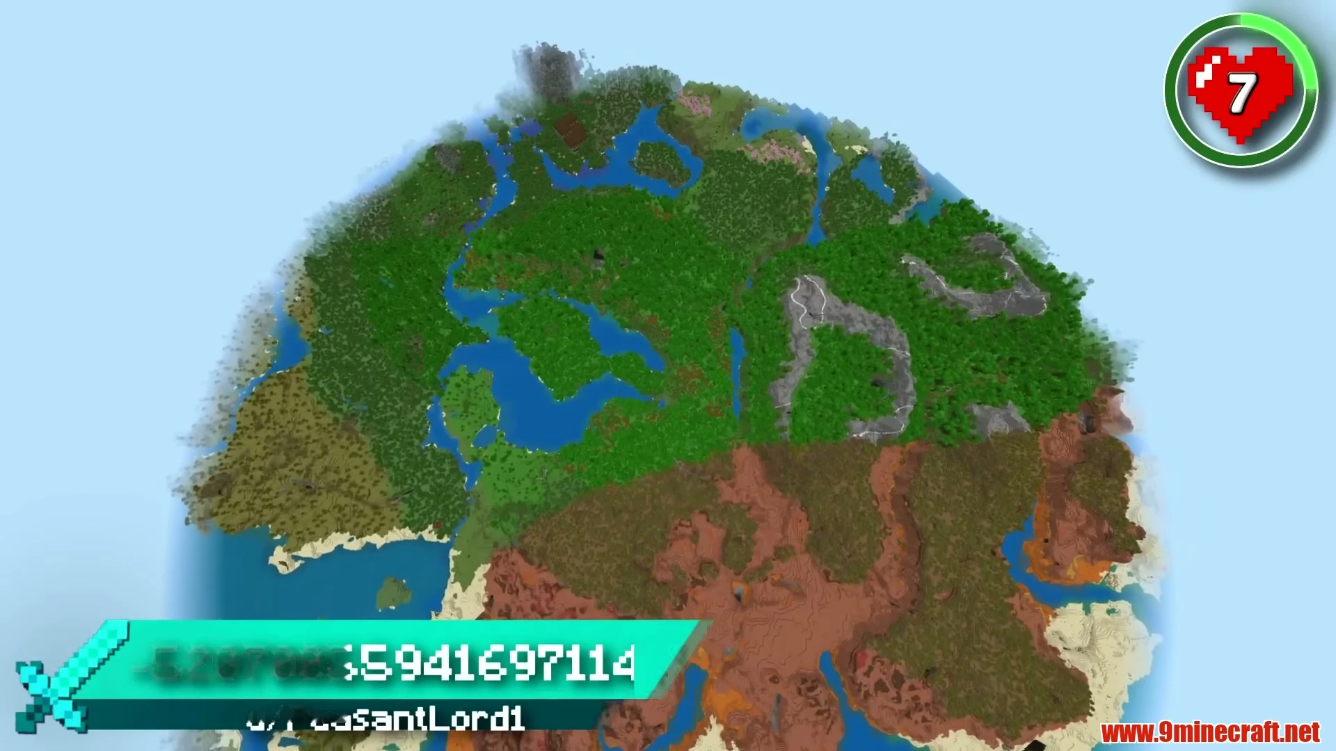 The Everything Continent (47 Biomes & Center Mansion) - Minecraft 26.3 Seed -5207005594169711425 View 1