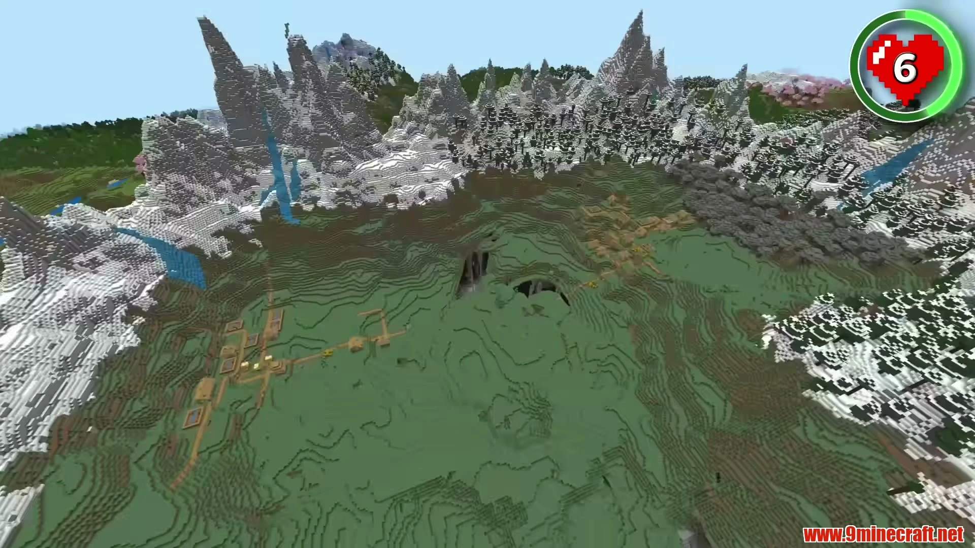 Alpine Crater Twin Abandoned Villages & Ravine - Minecraft 26.3 Seed -497933120644181016 View 2
