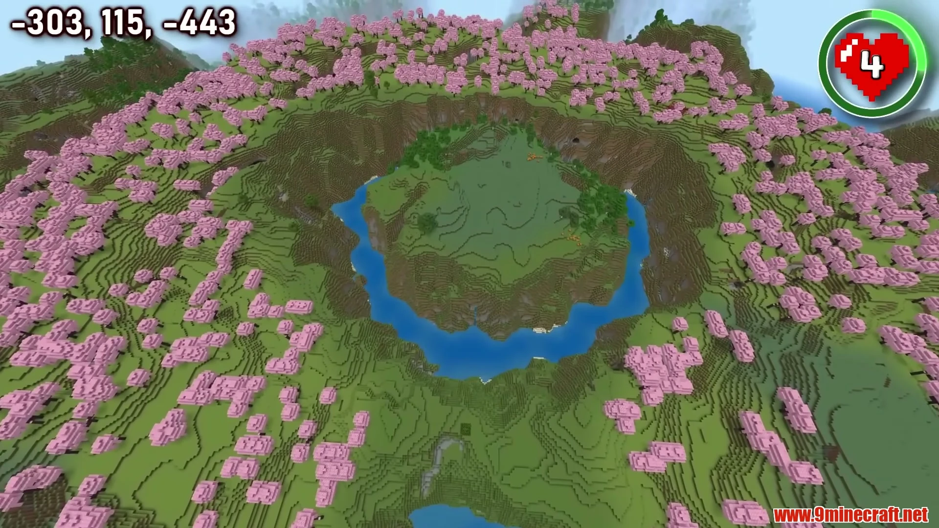 Floral Meadow Island & River Gorge Village - Minecraft 26.3 Seed 18518611556877391 View 1