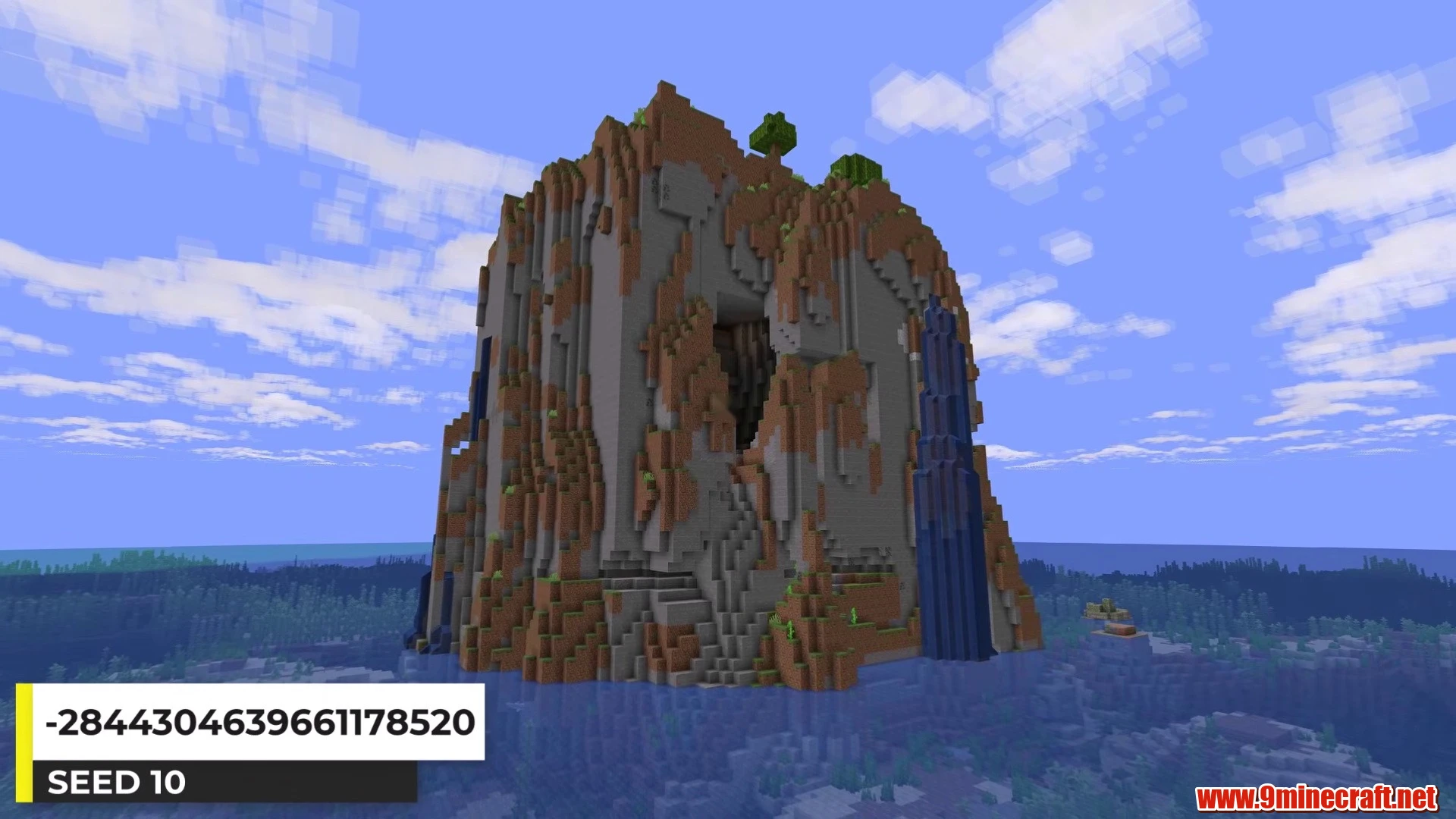 Ocean Ruins Cliff Island - Minecraft 26.3 Island Seed -2844304639661178520 view 2