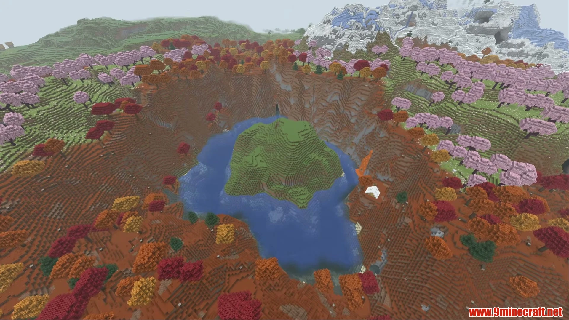 Lake Island Blacksmith Village & Pale Oak Campsite - Minecraft 26.3 Seed -4696916708035556965 View 3