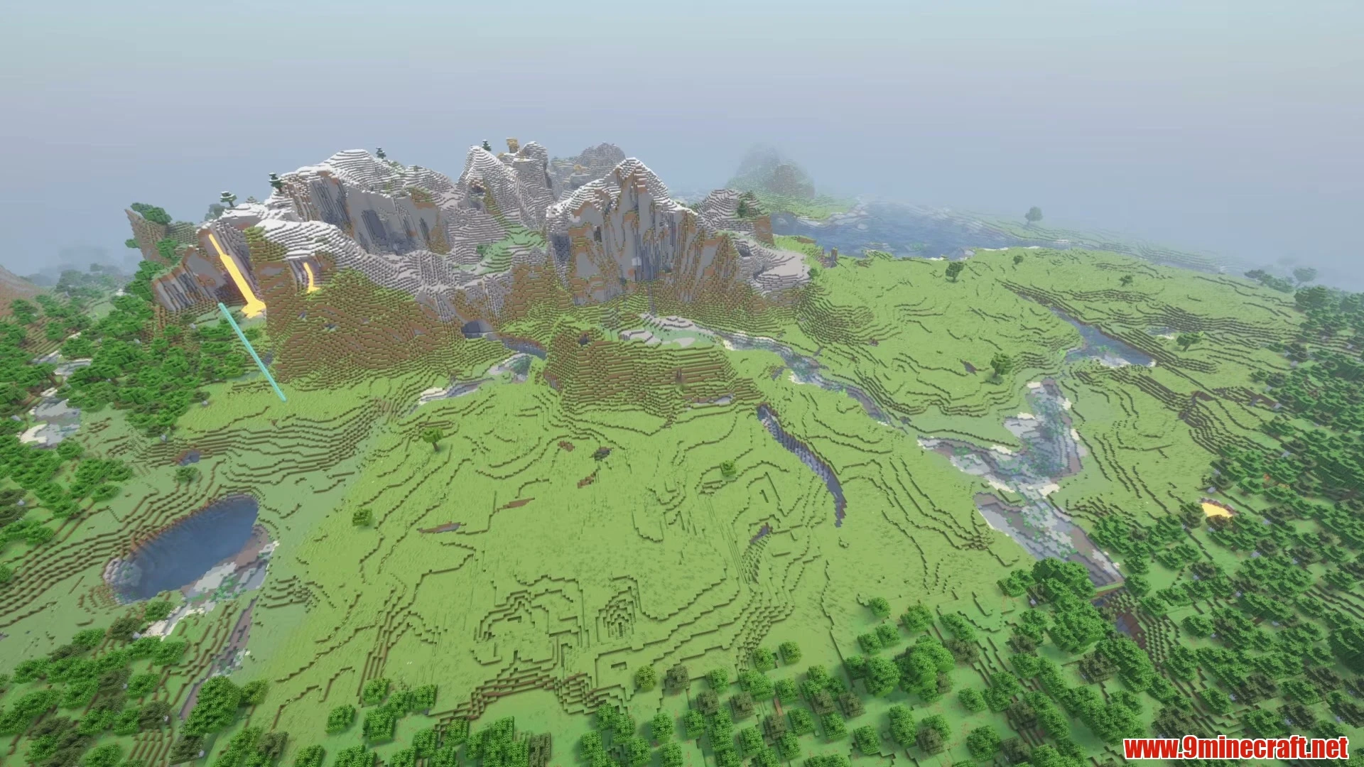 Scenic River Peninsula Village & Lush Orchard - Minecraft 26.3 Seed -7489312891202271031 View 3