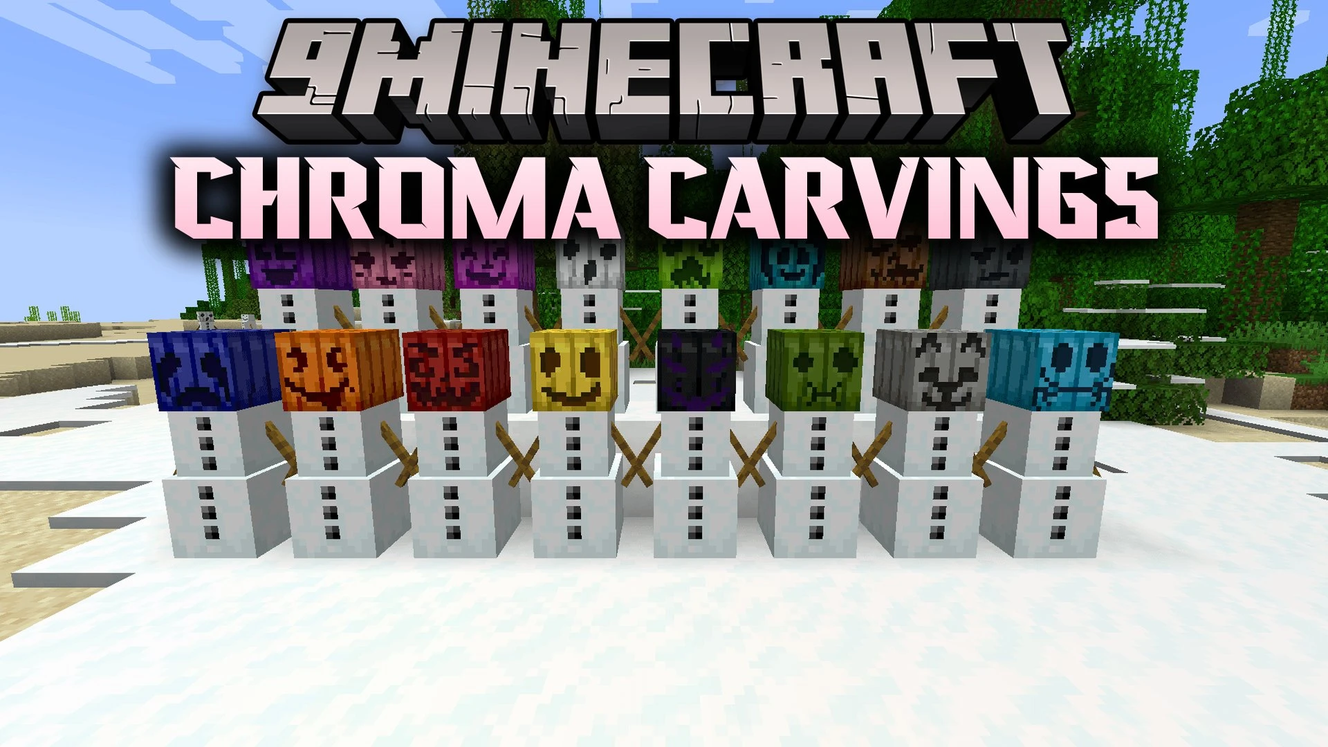 Chroma Carvings Mod (1.21.1) – Build Colorful Snow Golems for Defense
