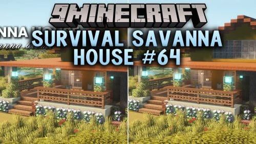 Survival Savanna House #64 Map (26.x, 1.21) – MCPE/Bedrock