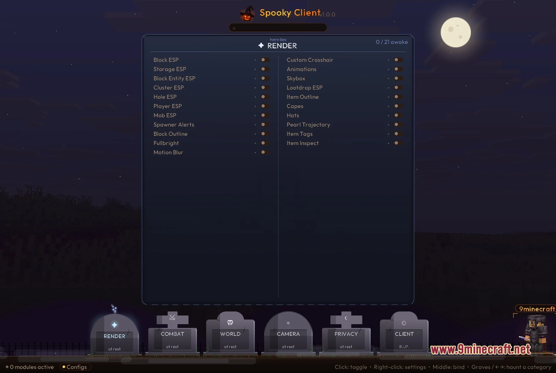 Spooky Client Mod (1.21.11) – Spot Buried Loot and Lurking Mobs — screenshot 1