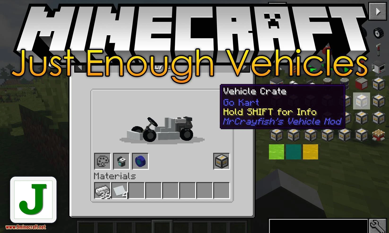 Just Enough Vehicles Mod 1.16.5, 1.15.2 (JEI Support for MrCrayfish's Vehicle)