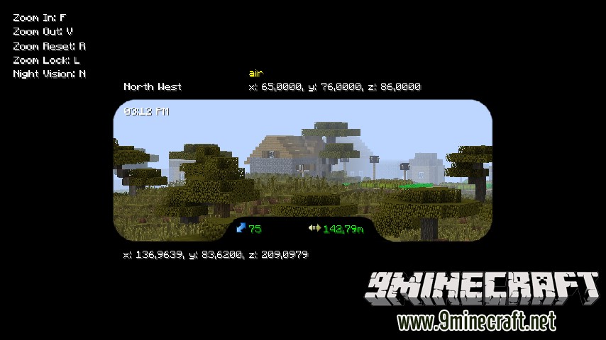 Binocular Mod 1.12.2, 1.11.2 (Zoom in on Things, Nightvision) 4