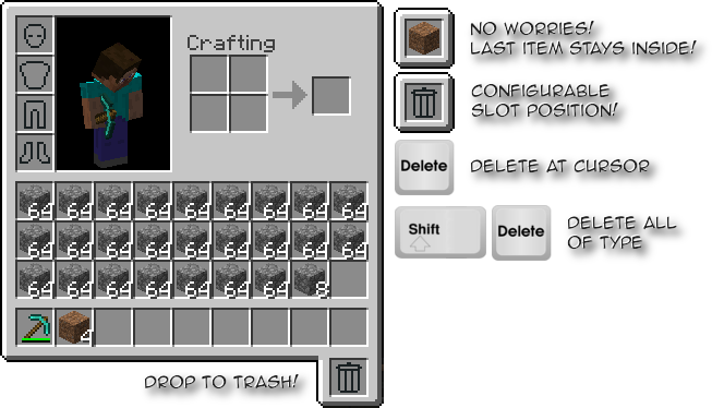 TrashSlot Mod (1.20.4, 1.19.4) - Get Rid of Unwanted Items 3