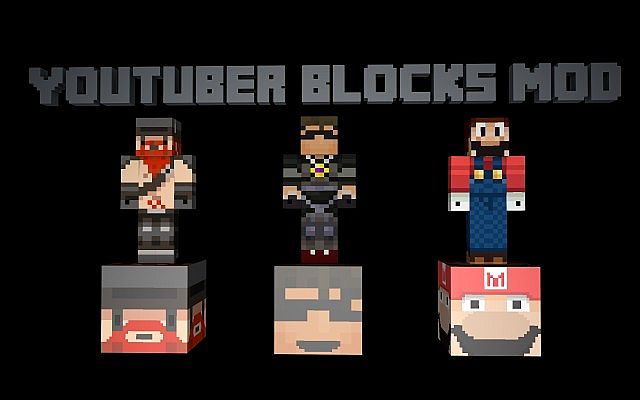 Youtuber Blocks Mod 1.7.10 2