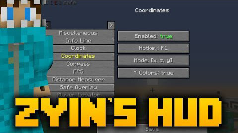 Zyin'S HUD Mod 1.8.8, 1.7.10 - 9Minecraft.Net